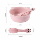 2 Pcs/Set Baby Feeding Food Tableware Panda Wheat Kid Dishes Eco-Friendly C K2I1