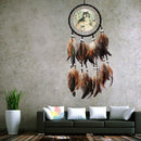 Dream Catcher With Feathers Fantasy Wall Art Hanging Decor Ornament Wolf Gift
