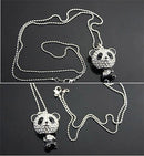 Luxury Shinning Crystal Rhinestone Necklace Panda Bear Sweater Pendant Gift