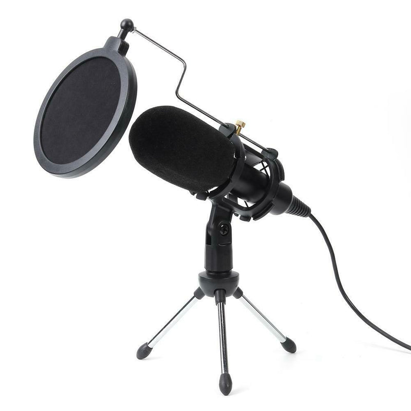 Condenser Wired Microphone MiC Sound Studio Recording USB Tripod Stand for PC