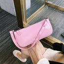 Elegant Leather Women Shopping Handbag Candy Color Shoulder Tote Bag (Pink) A