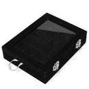 24 grid Display Box Jewelry Storage Glass Bracelet Watch pillow Buckle Blac