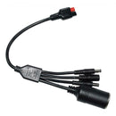 Copper 12-24V 0.5M 4-in-1 5.5mmx2.5mmDC Male Power Plug Adapter Cable 50cm