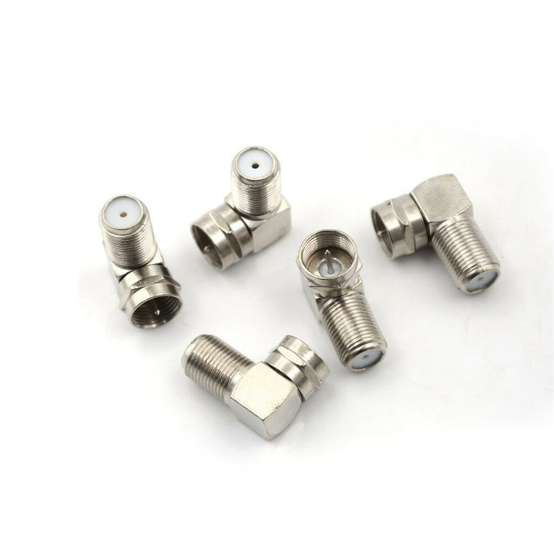 5PCS Right Angle TV Aerial F Connector Adapter RF Coaxial TV Cable Male  LJU