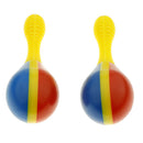 Pack of 2 Colorful Plastic Hand Percussion Maracas Band Party Accompaniment