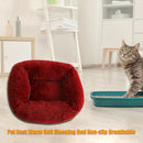 Pet Nest Soft Plush Kennel Dog Bed Warm House Puppy Cushion (Wine Red S)