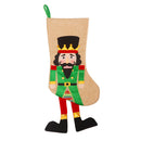 Cartoon Walnut Soldier Christmas Stocking Linen Sock Candy Gift Bag (Green) A