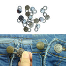 6 Pcs Pants Collar Extenders Jeans Fix Metal Button Durable Engraved With Spring