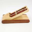Decorative Gift Storage Box Organizer for 2 Pens Wooden Case Desktop Accs