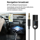 Audio AUX Music HiFi BT5.0 Receiver Car Kit 3.5mm Bluetooth Adapter Dongle Cable