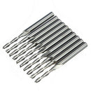 Set carbide end mill cutter carbide burrs tool 10 pcs 1/8 inch2mm T6H6
