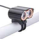 8000LM USB 2XCREE XM-L T6 LED Head Lamp Light Bicycle Headlight (Black)