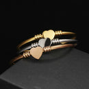 3Colors Jewelry Women'S Stainless Steel Twisted Cable Wire Heart Charm Brac