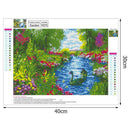 River DIY Full Drill Round Diamond Painting Embroidery Kit Needlework Decor