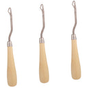 3x Crochet Hook Latch Lock Micro Hair Bearded Needle Rug Making Wood Handle