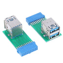 Motherboard 20Pin Header To 2 Ports USB 3.0 Type A Female Port HUB Adapters Pg