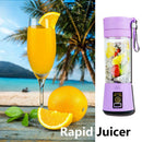 380ml Portable Juicer USB Rechargeable Blender Mixer Juice Machine (Purple) A