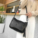 Women Tassel Crossbody Messenger Bag Soft PU Leather Small Shoulder Handbag