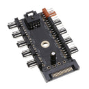 Suit for 12V 4Pin Fan Aluminum 1 to 10 Channel Hub SATA Interface Power Splitter