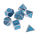 7 Set Metal Polyhedral Dice for  DND +Dice Cup Black