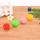 pet dog cat play transparent particles non-toxic rubber ball with bell Xmas ZFCA