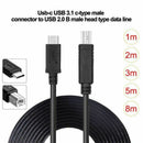 USB-C USB 3.1 Type C Male to USB2.0 USB B Male Data Cable for Laptop Printe