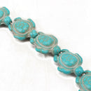 Women One Strand Howlite Turquoise Carved Turtle Shaped Spacer Beads DIY SZV