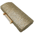 Clutch Female Straw Pillow Weave Clutch Bag Fashion with Chain Luxury Handb