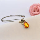 Charm Jewelry Chain Crystal Bee and Honey Necklace Golden Rhinestone WL FT