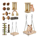 12Pc Guinea Pig Toys Wooden Dumbells Exercise Bell Roller Fun Pet Balls Supplies