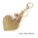 5pcs Love Pendant Tassel Keychains Fashion Heart Rhinestone Keyring Gift