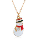 2pcs/set Christmas Snowman Dangles Earrings Pendant Necklace Women Jewelry