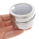 1PC Outdoor Spice Storage Container Jar Stainless Steel Tins With Clear Lid FT