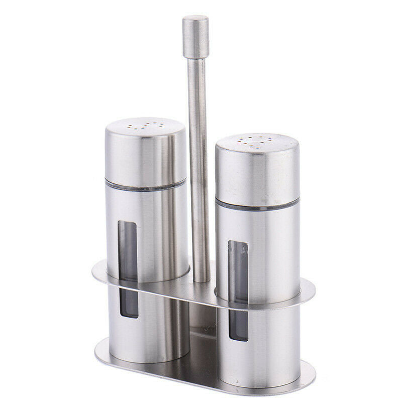 1 Set Spice Pepper Shakers Sugar Salt Condiment Tins Oil Bottle Stainless S L5D2