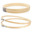 6 Pieces 12 Inch Wooden Round Embroidery Hoops Adjustable Bamboo Circle Cro M3J9