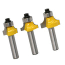 3Pcs Flush Woodworking Milling Cutter Router Bit 8mm Shank