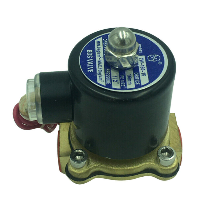 DC24V/AC220V 1/2'' Brass Electric Solenoid Valve Water Air Gas Normal Closed