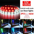 2x Car Door Opening Warning LED Strip Light Flashing Signal Anti-collisionS Ew