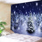 Christmas Tree Snowy Sky Wall Art Hanging Tapestry Dorm Bedspread Decor E