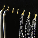 Black Velvet Earring Necklace Chain Display Pad with 17 Hooks & Easel