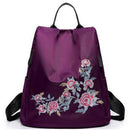 Ethnic Style Embroidered Nylon Backpack Waterproof Anti-Theft Travel Fashio