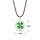 Lucky Crystal Four Leaf Clover Heart Pendant Necklace Irish Shamrock Charm Chain