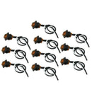 10Pc Amber Yellow Small Round Side Marker lights 3LED Button lamps lor PTC