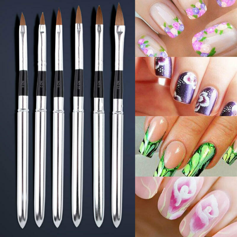 Professional Round Sable Acrylic Nail Art Brush Various Size 2 4 6 8 10  GQJ