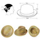 Modish Lady Girl Bohe Style Rainbow Stripe Straw Brim Floppy F9U7 Sun Hat- C5V6