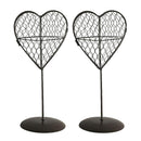2Pcs Iron Wire Heart Shape Stand Succulent Pot Standing Planter Plant Holder