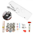 Portable Mini Handheld Electric Sewing Machine Set w/Pins Scissors Bobbins A