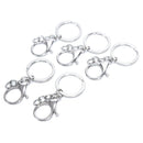 10X Big Lobster Clasp Hooks Keychain Split Ring Short Chain Key Ring DIY F Bj