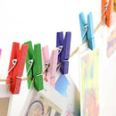 50 Wooden Mini Craft Pegs Embellishments Cloth Photo Spring Clips+Jute Twine