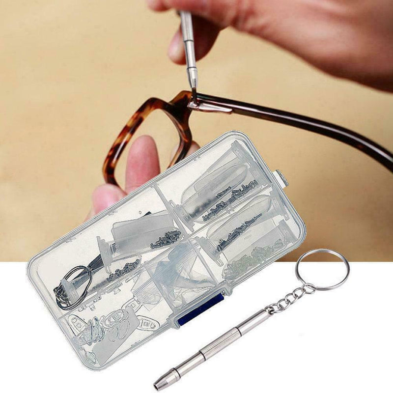 Sun Glasses Eyeglasses Optical Repair Tool Screwdriver Screws Kit Pad Nut N E1W0